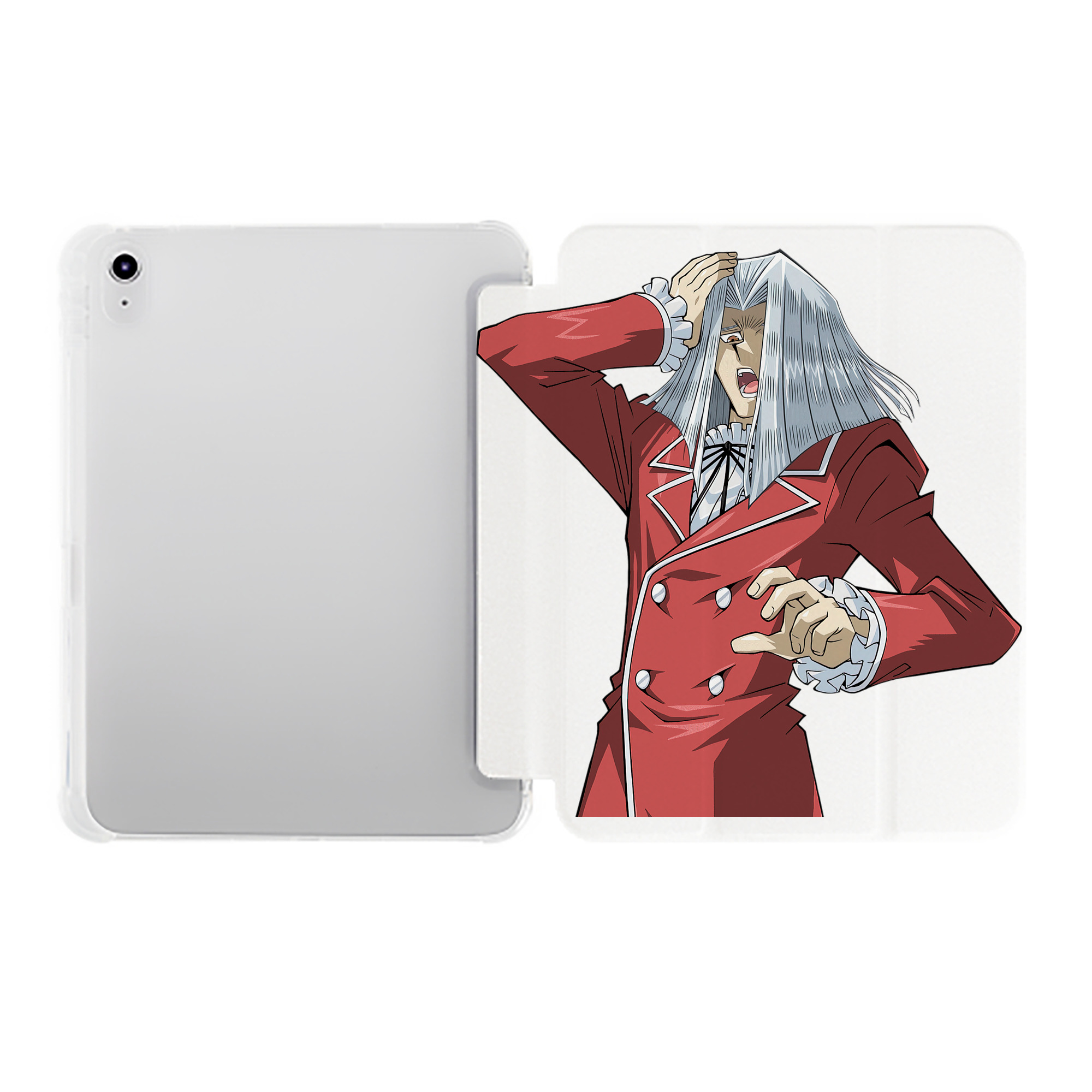 （画像用） 遊☆戯☆王 Yu-Gi-Oh! IPad ケース ペン収納付き 三つ折りスタンド PUレザー×シリコン 対応機種9.5/10.5/10.9インチ